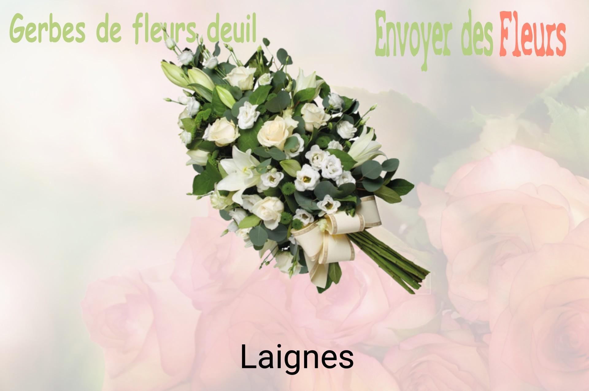 Gerbe de fleurs de deuil livrée à Laignes